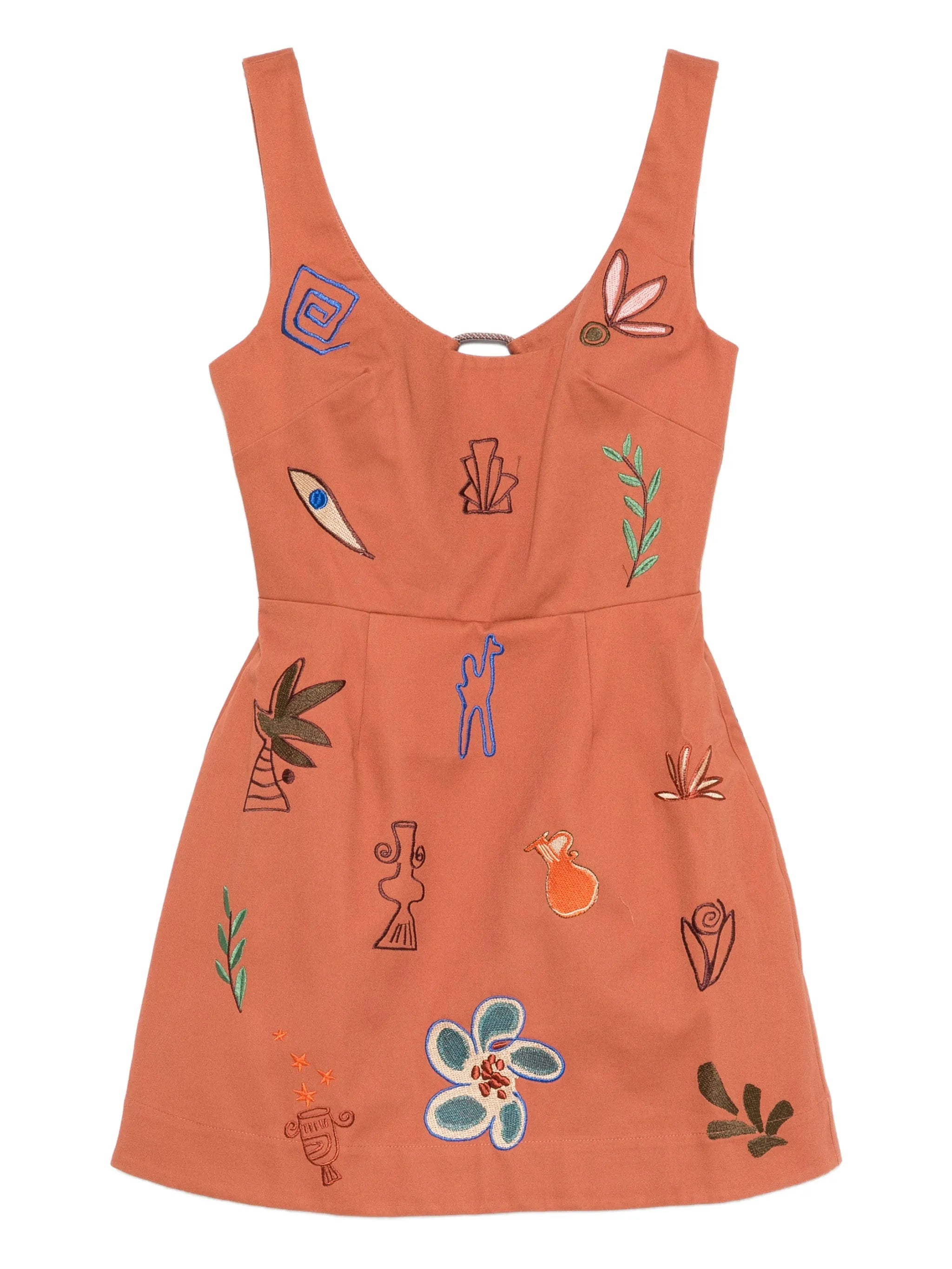 x LRNLE Dusty embroidered mini dress
