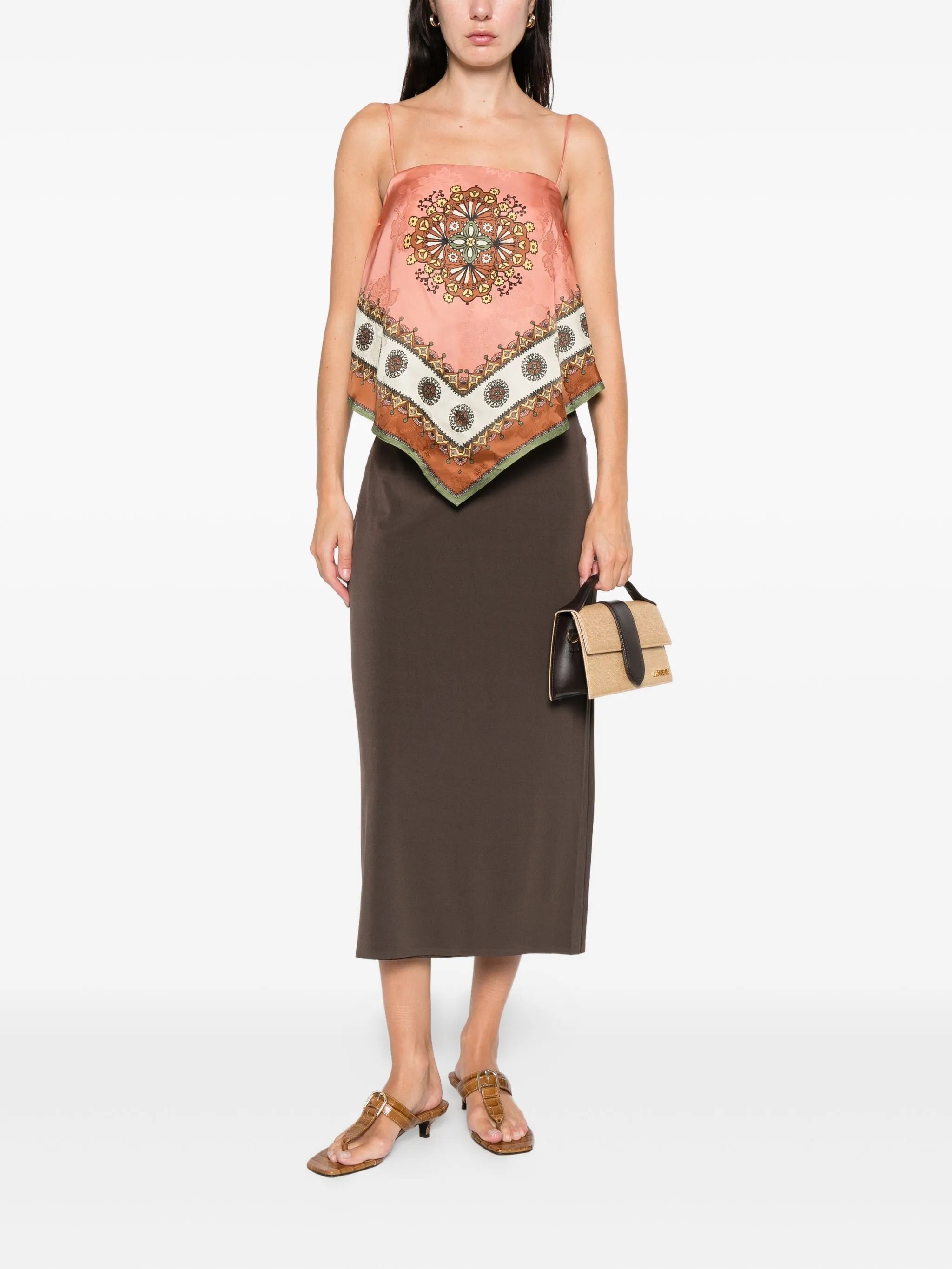 Contina scarf print top