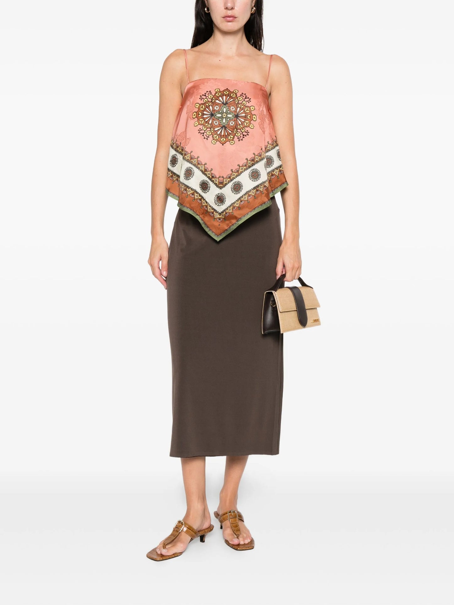 Contina scarf print top