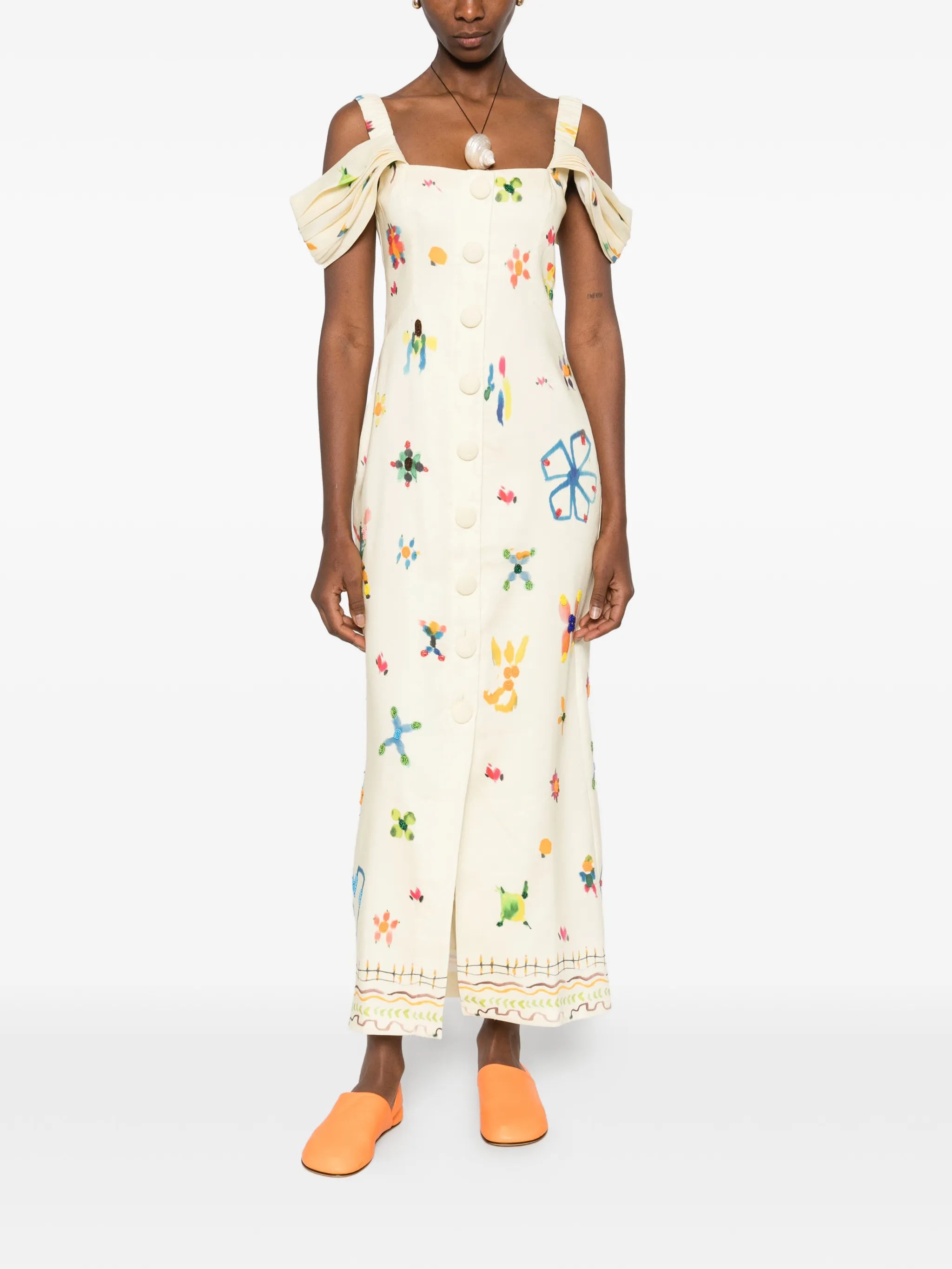 Sidi square-neck midi dress