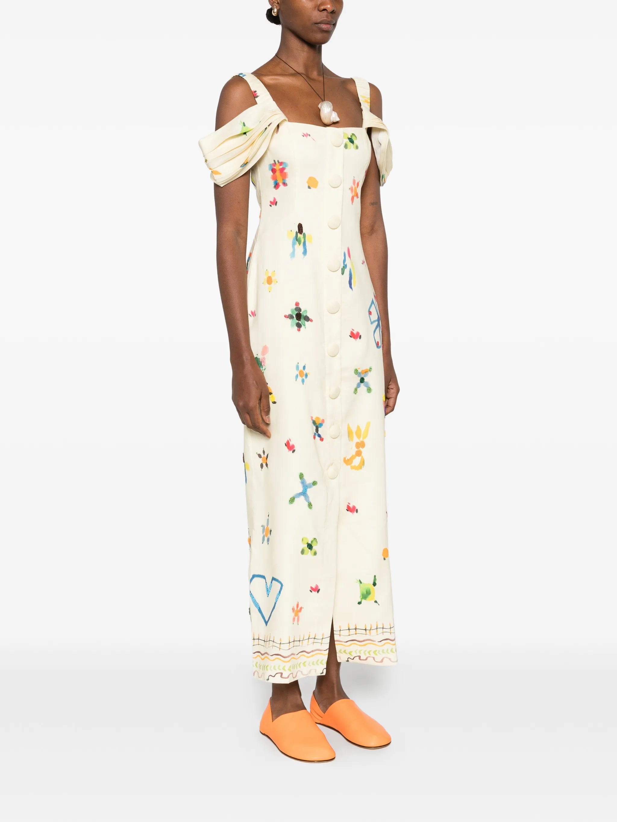 Sidi square-neck midi dress