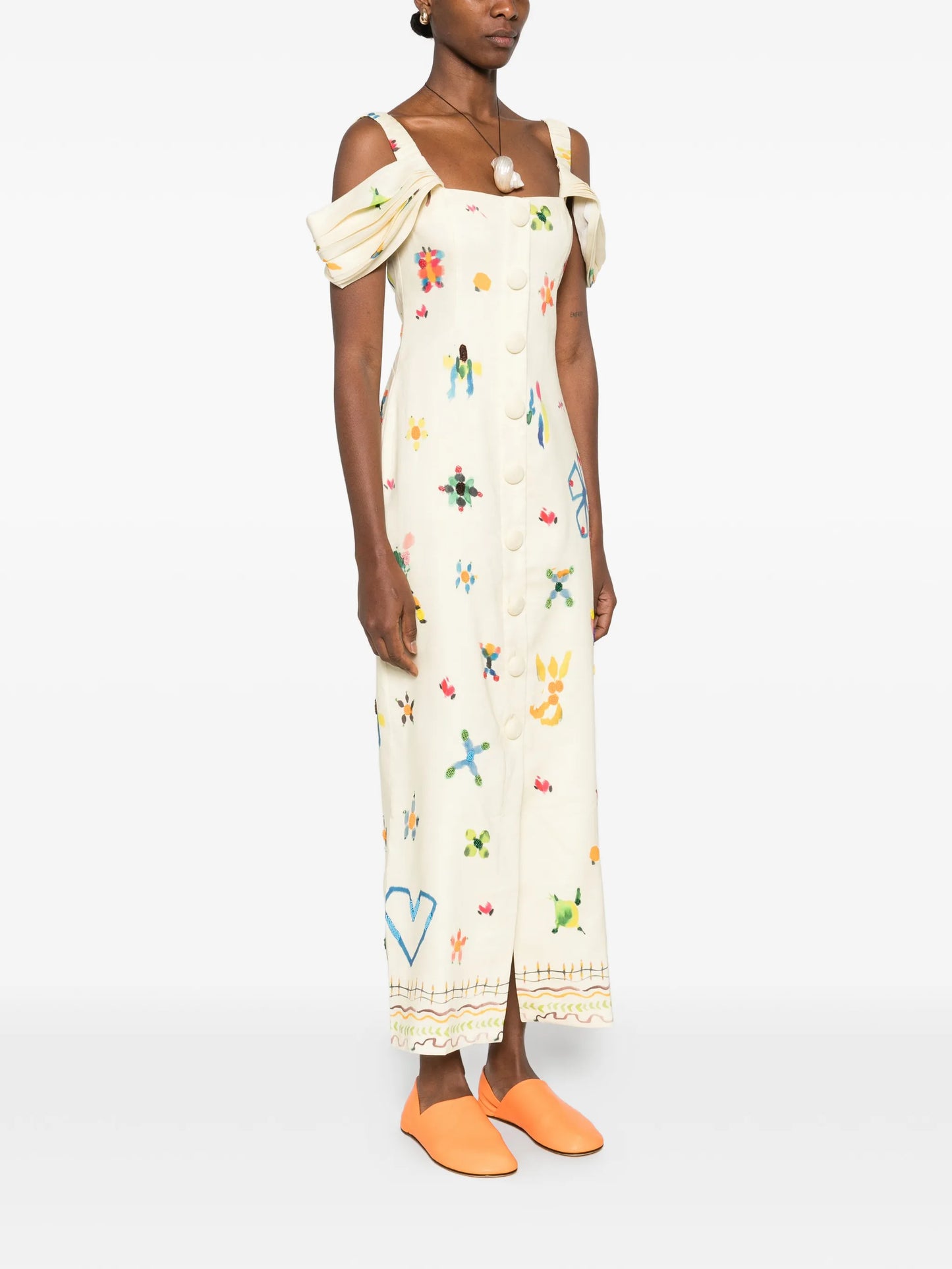 Sidi square-neck midi dress