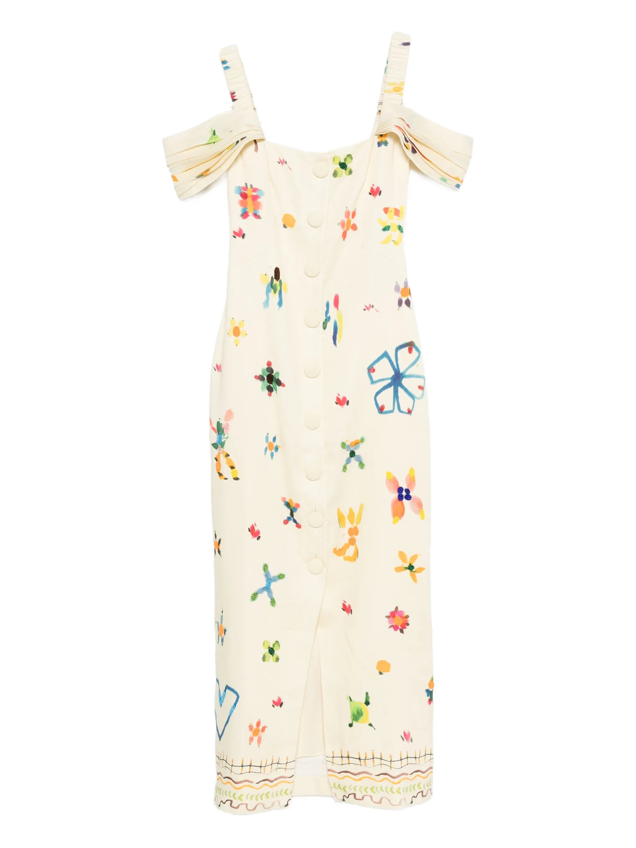 Sidi square-neck midi dress