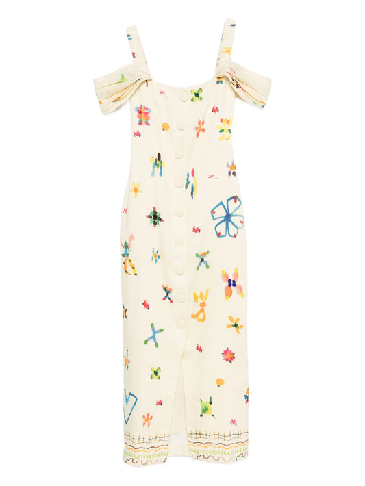 Sidi square-neck midi dress