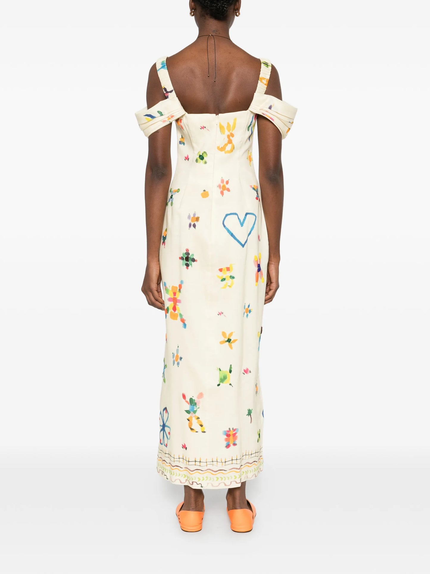 Sidi square-neck midi dress