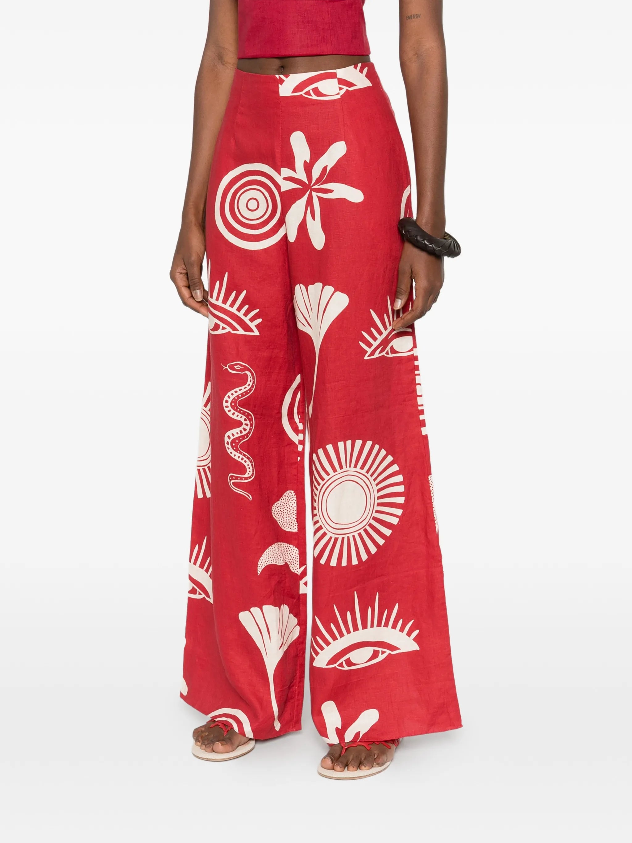 Toya high-waist graphic trousers