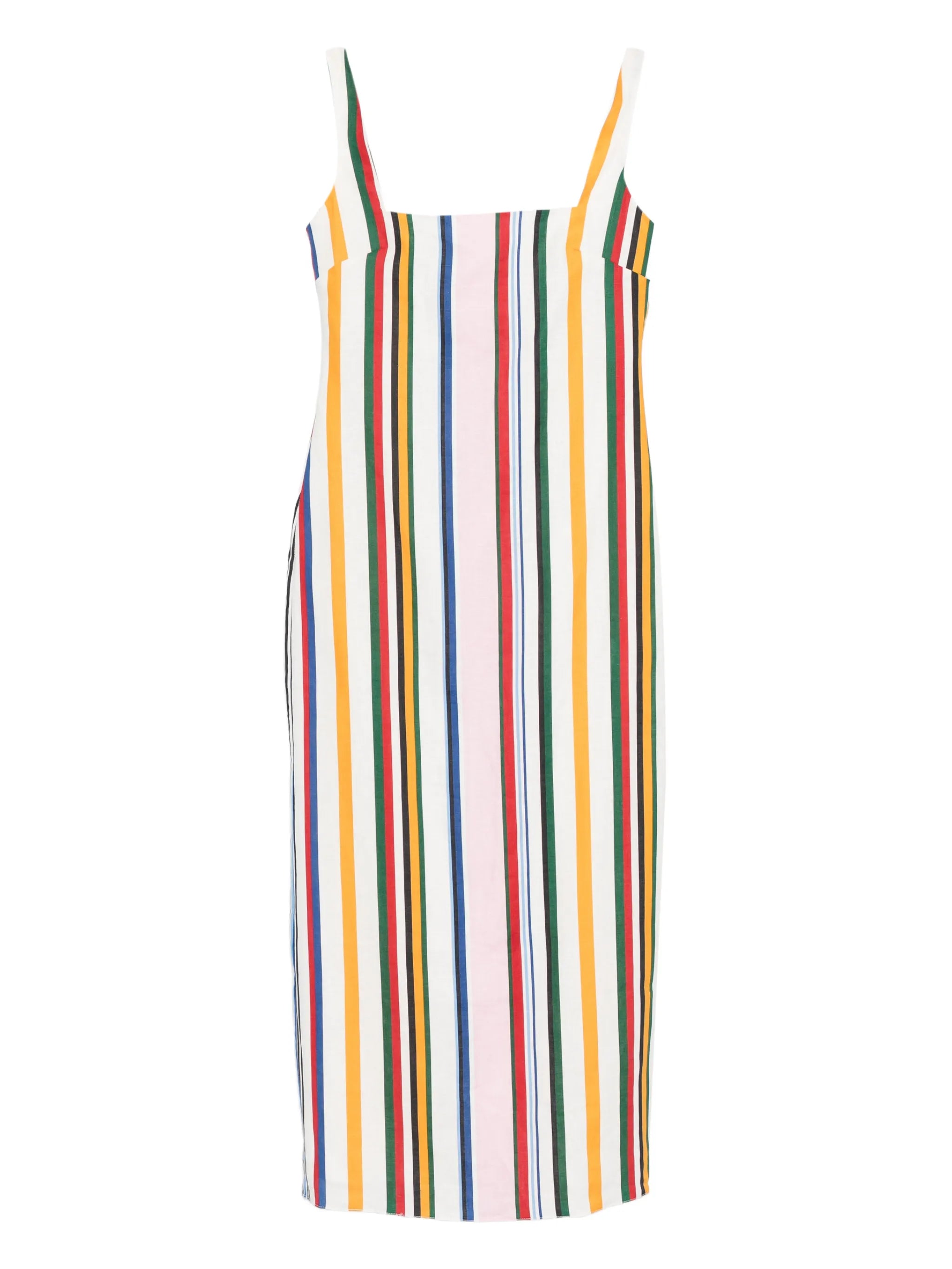 Amaranta square-neck striped midi dress