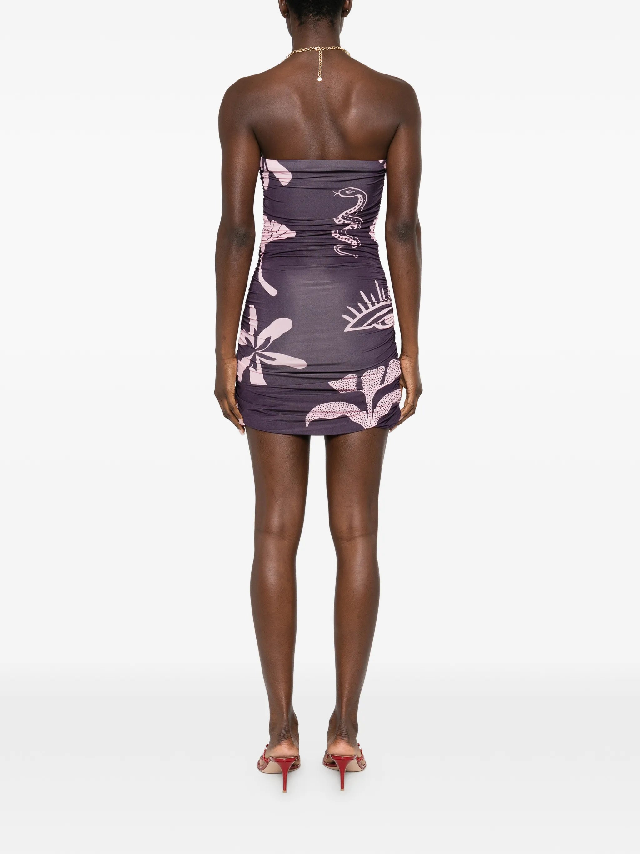 floral snake print dress