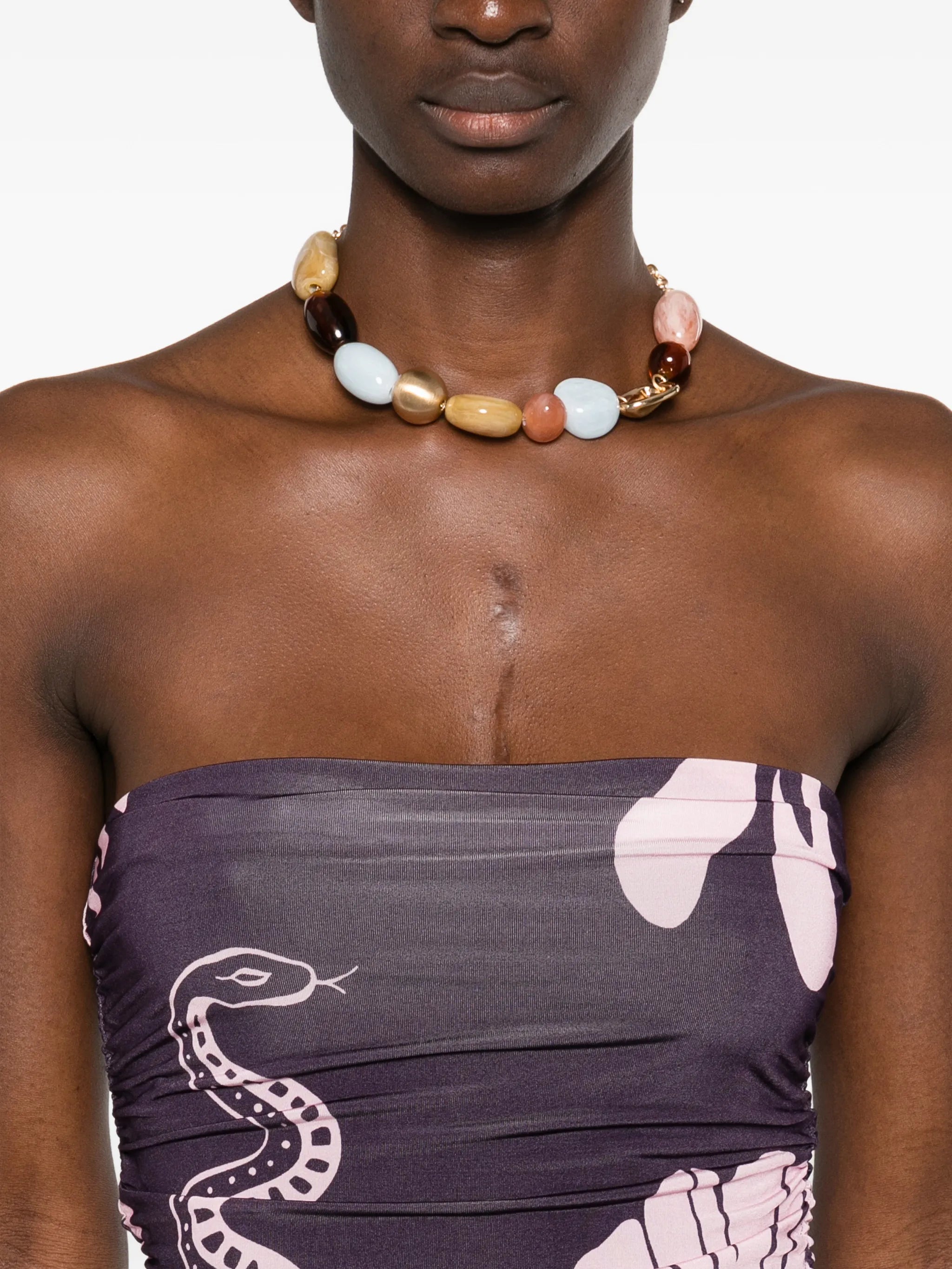 floral snake print dress