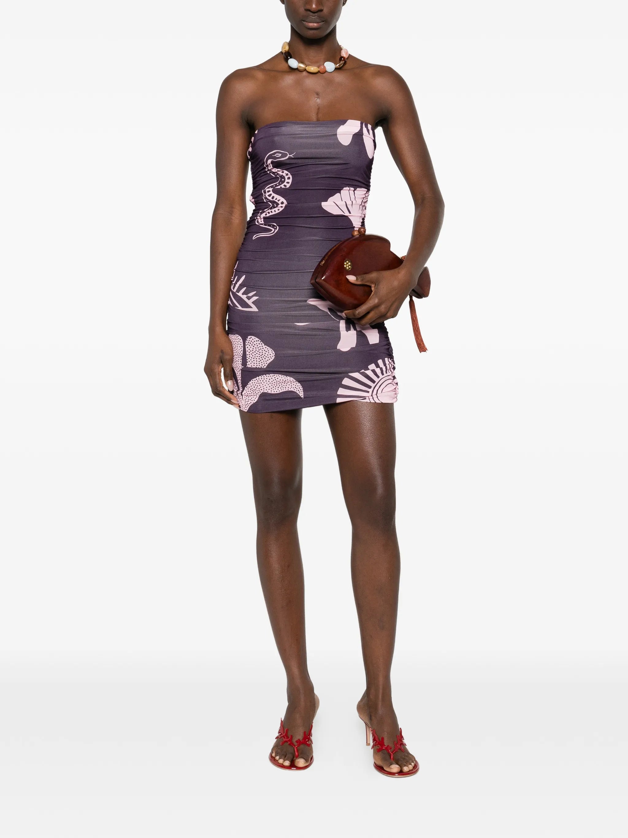 floral snake print dress