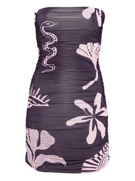 floral snake print dress