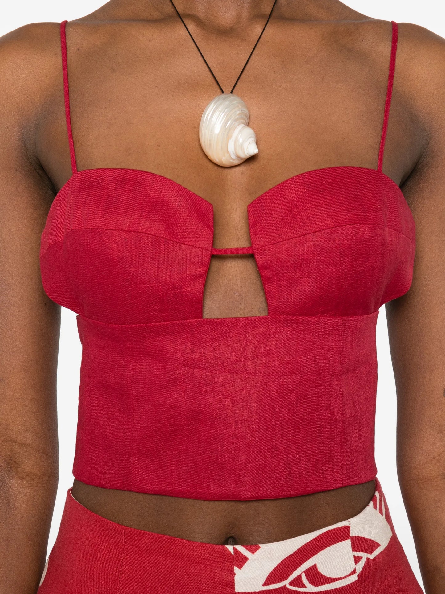 Imperia cropped linen top