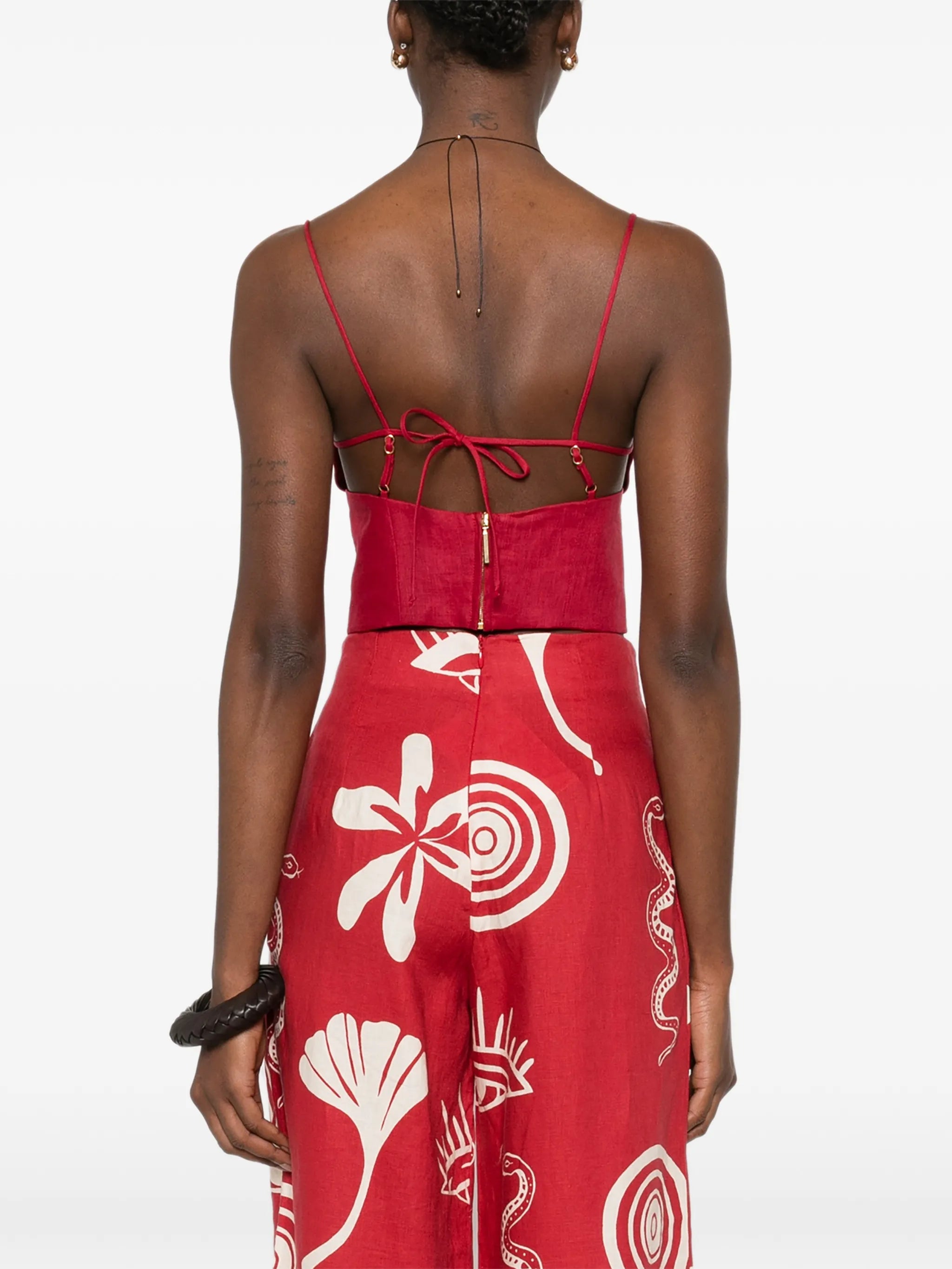 Imperia cropped linen top