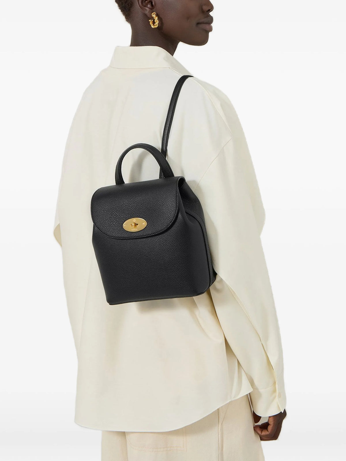 mini Bayswater backpack in black small classic grain