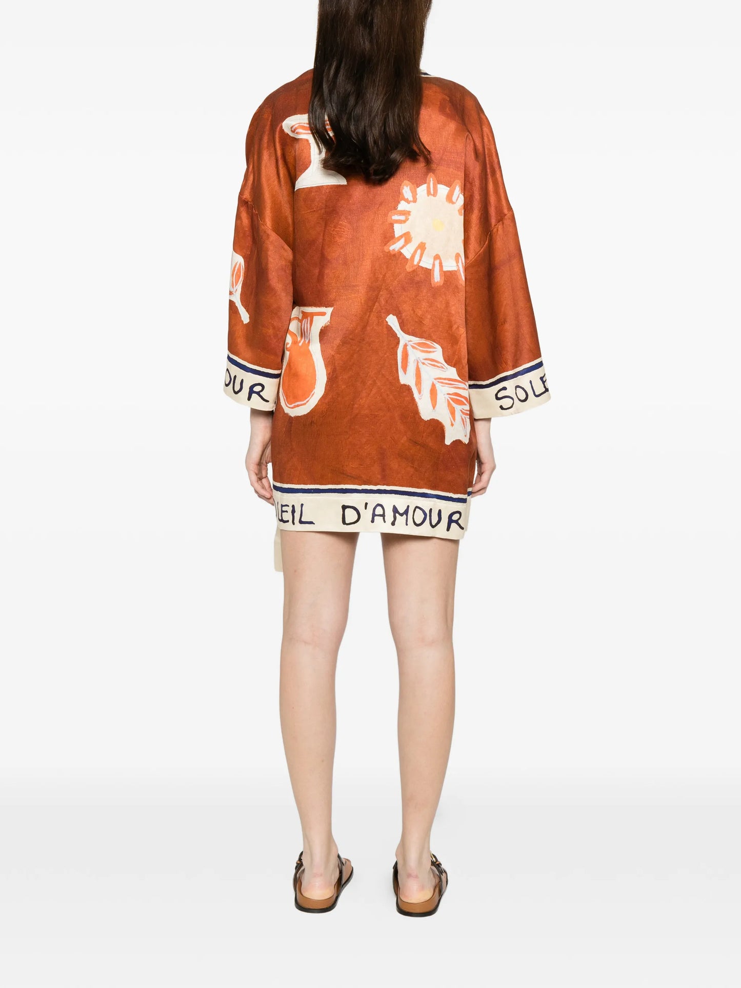 x LRNLE D'Amour printed mini wrap dress