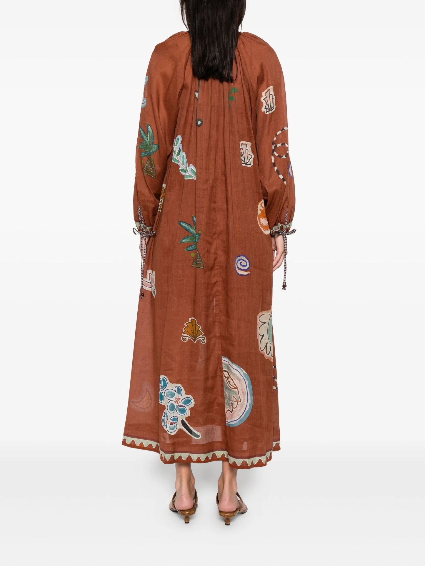 x Lrnce Laurence tie-front printed shirt dress