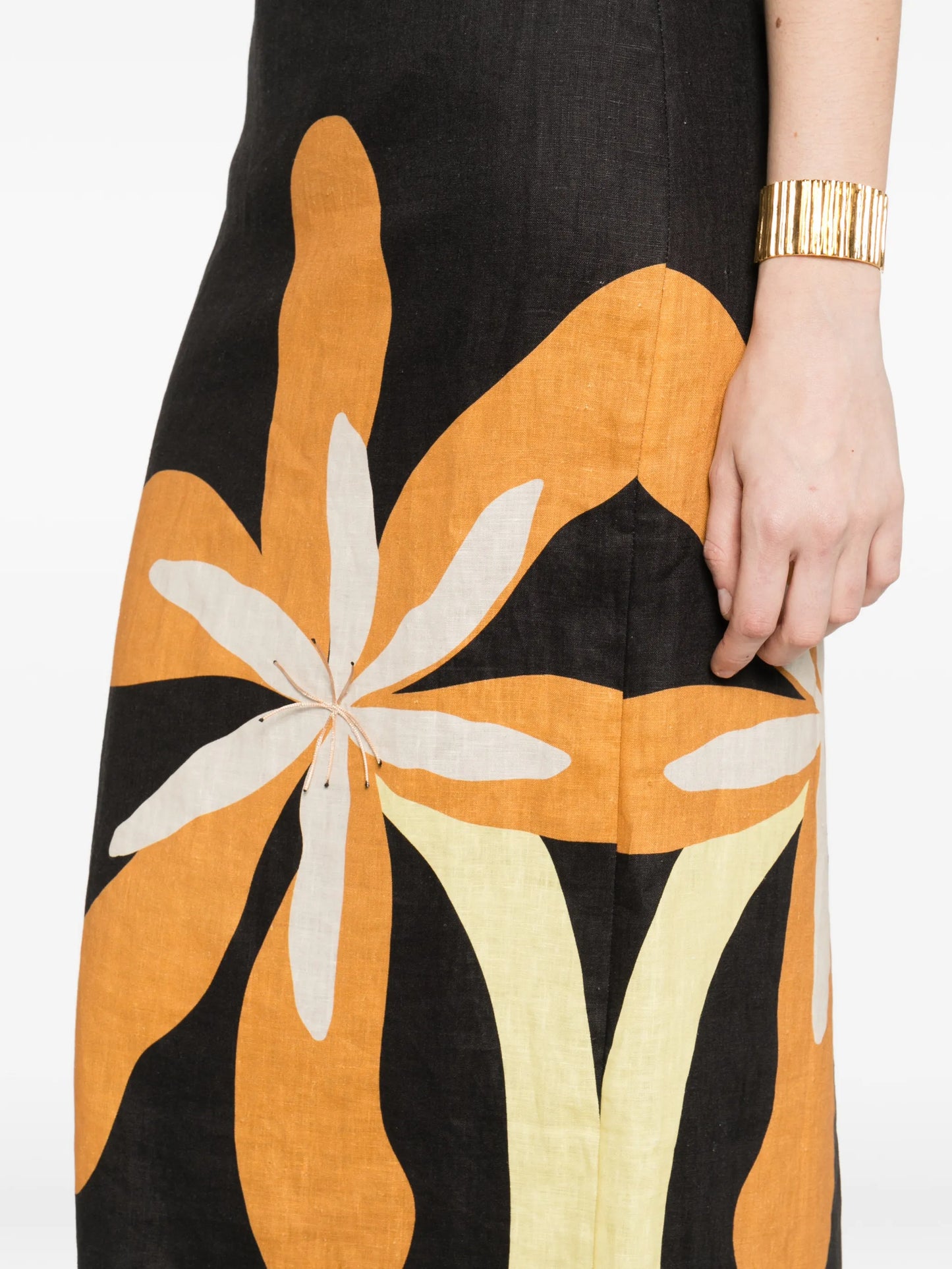 flower strapped midi dress