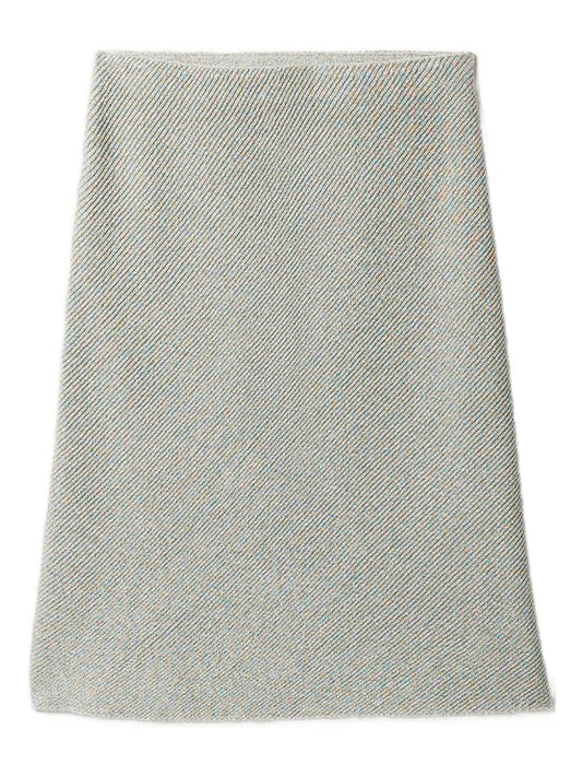 ribbed-knit flared skirt