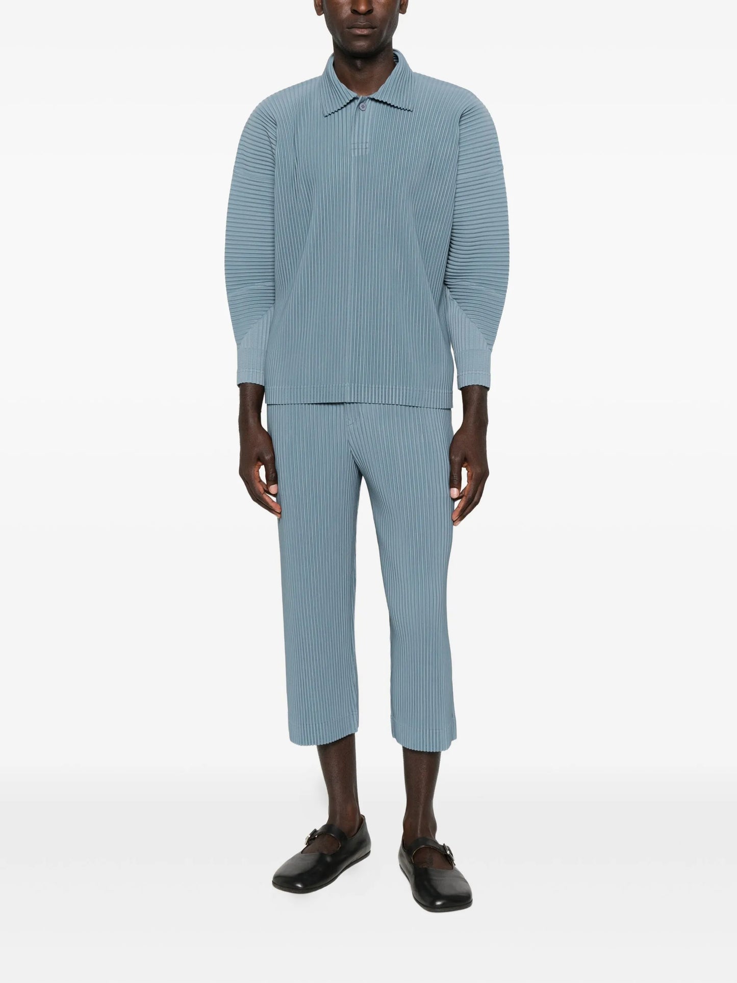 pleated cropped trousers
