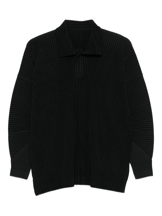 pleated polo shirt