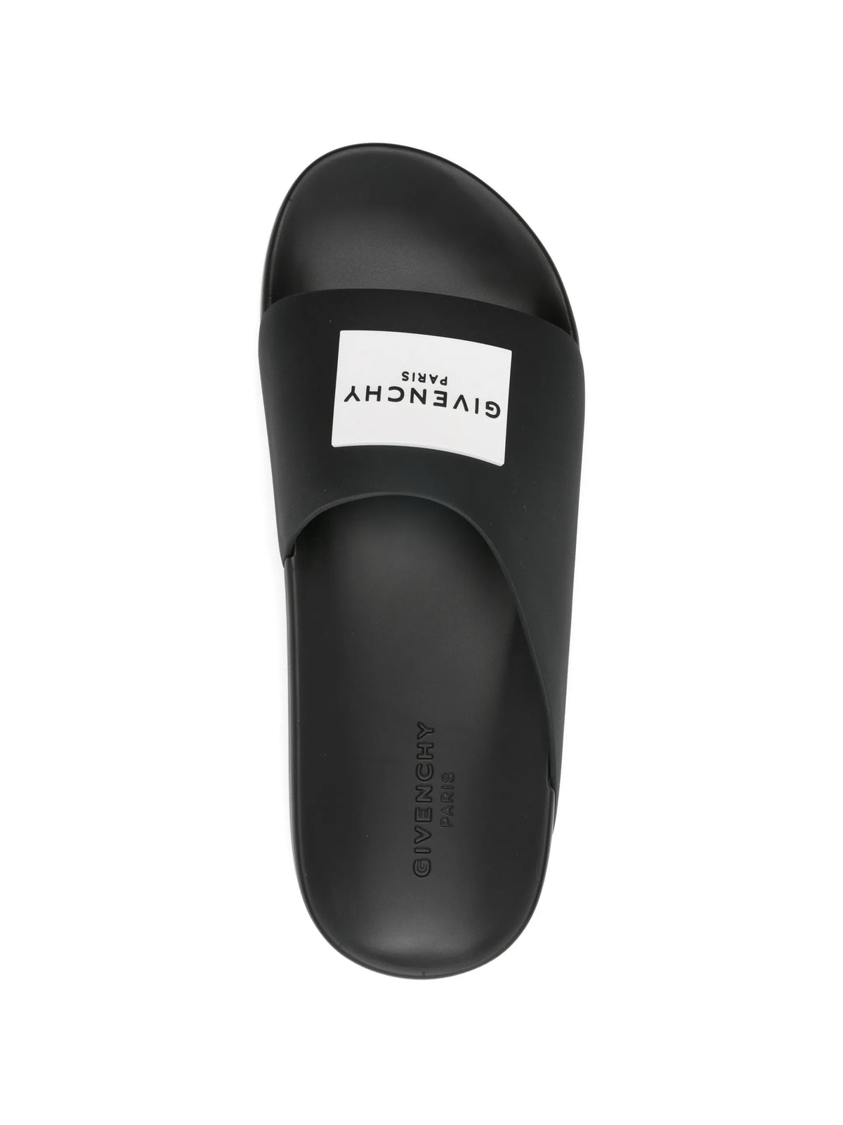 label slide mules in rubber