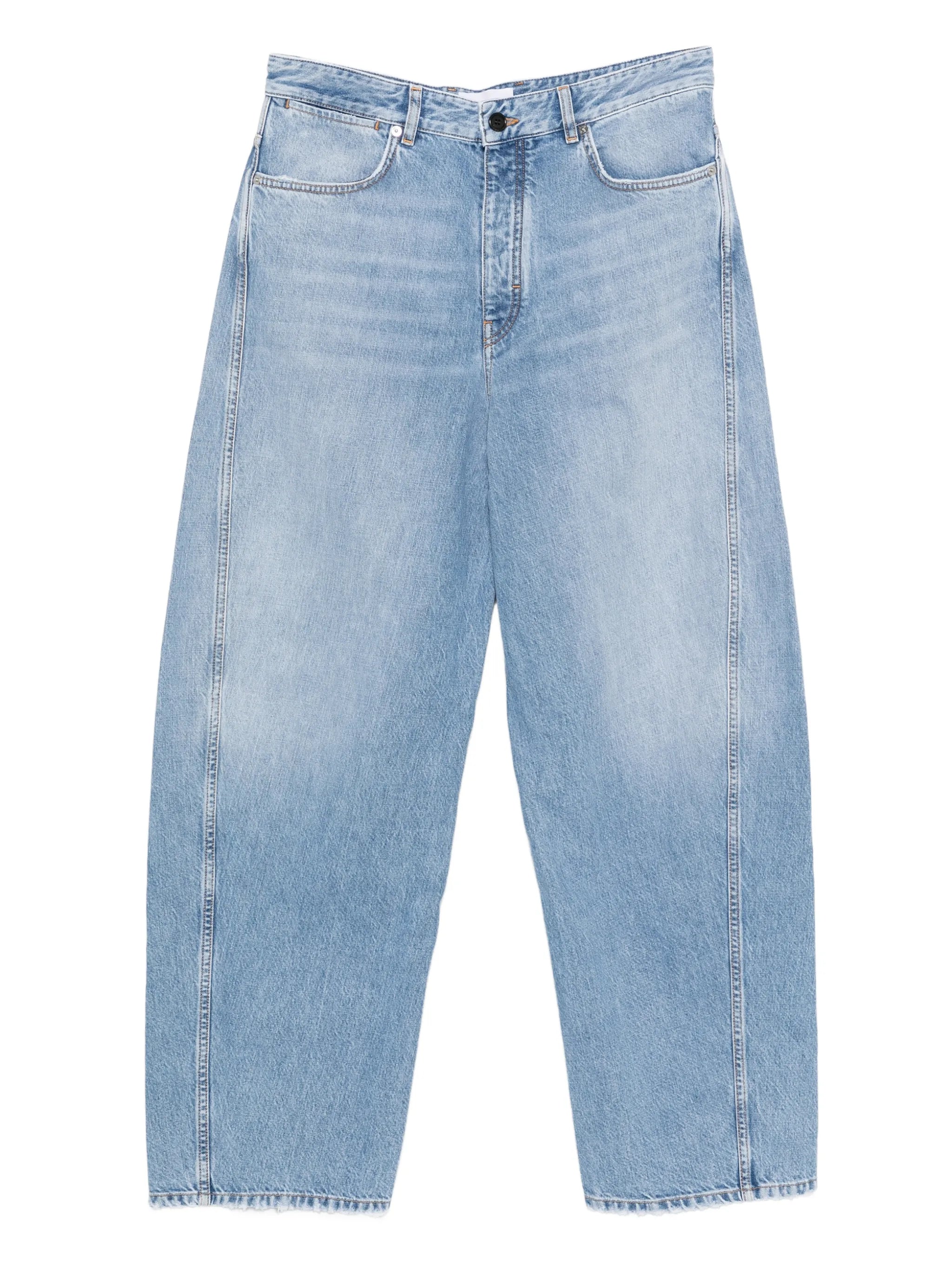 couture seam light blue jeans