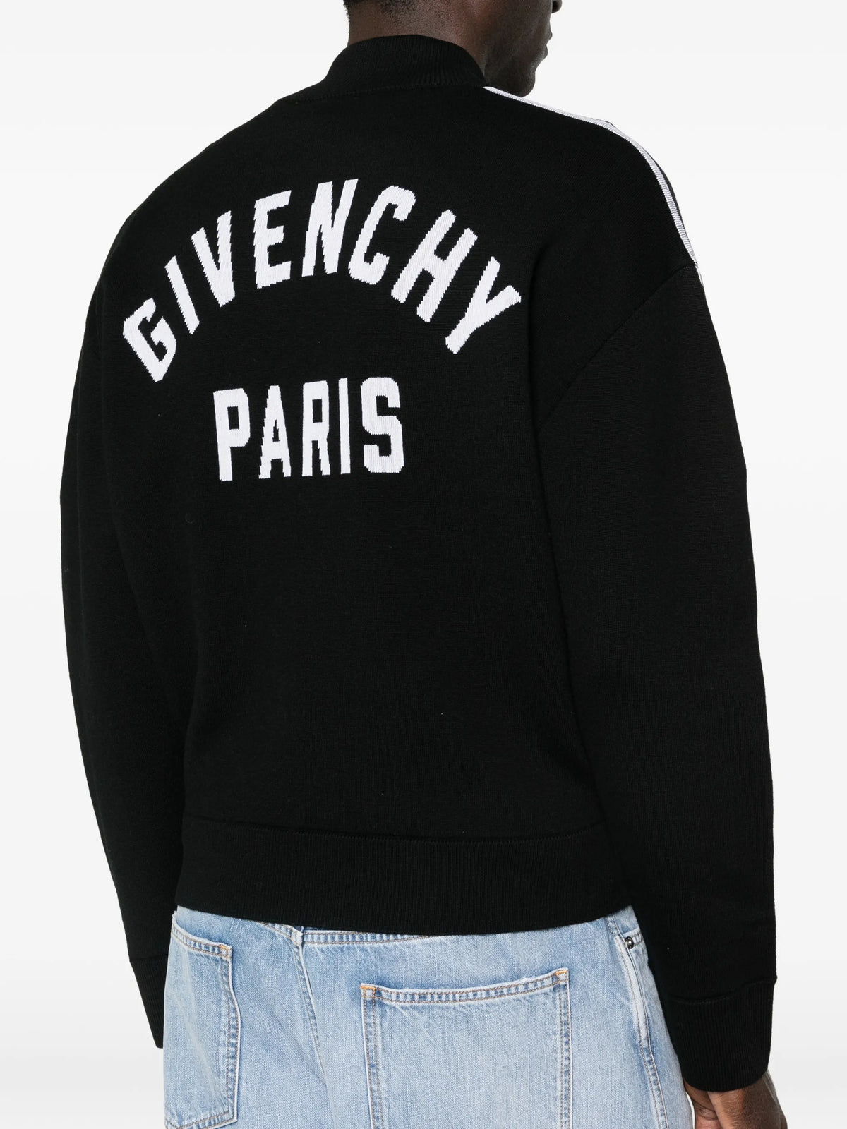 couture seam cardigan in wool Givenchy Paris jacquard