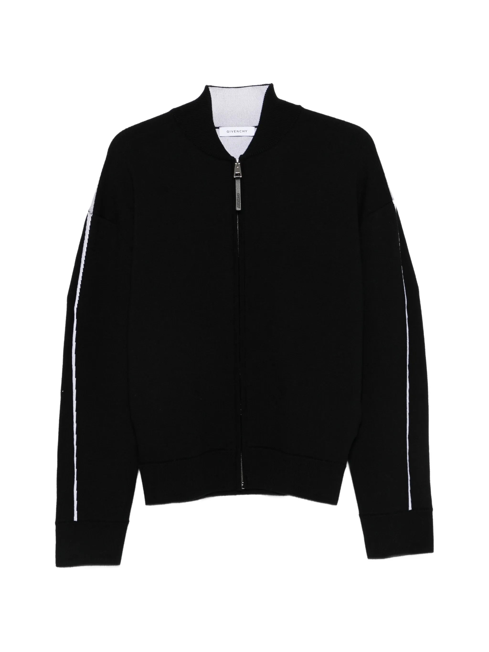 couture-seam zipped cardigan