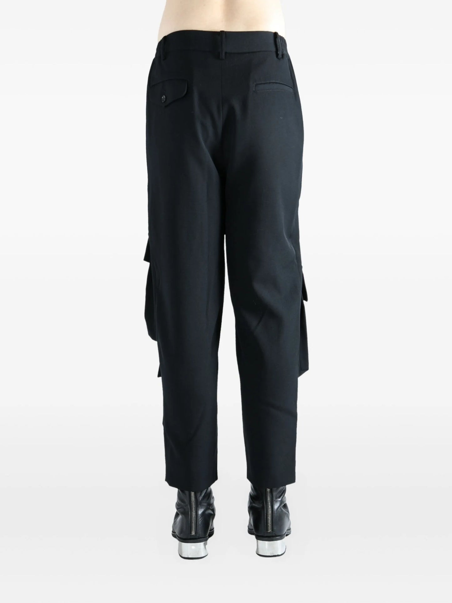 multiple-pocket wool trousers