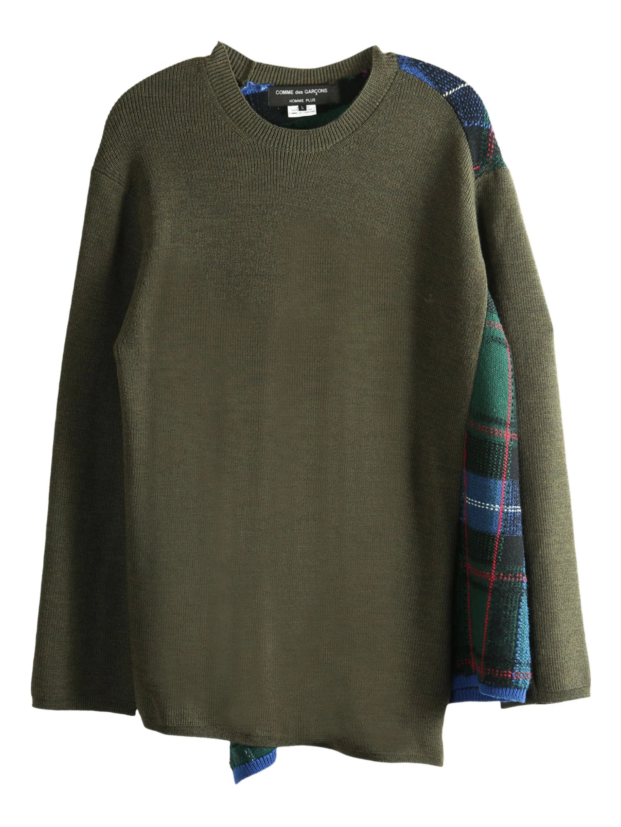 ribbed-paneled wool sweater