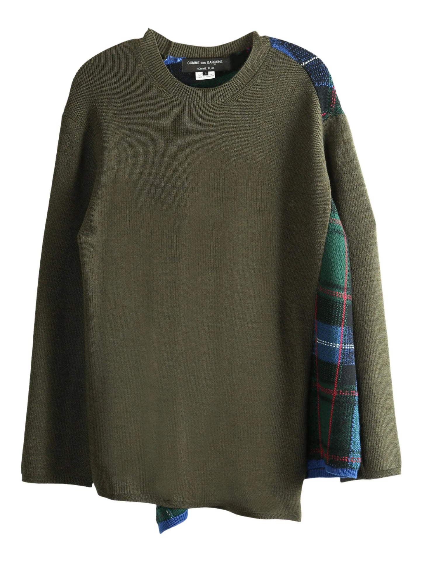 ribbed-paneled wool sweater