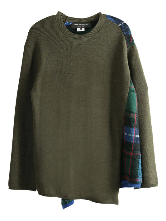 ribbed-paneled wool sweater