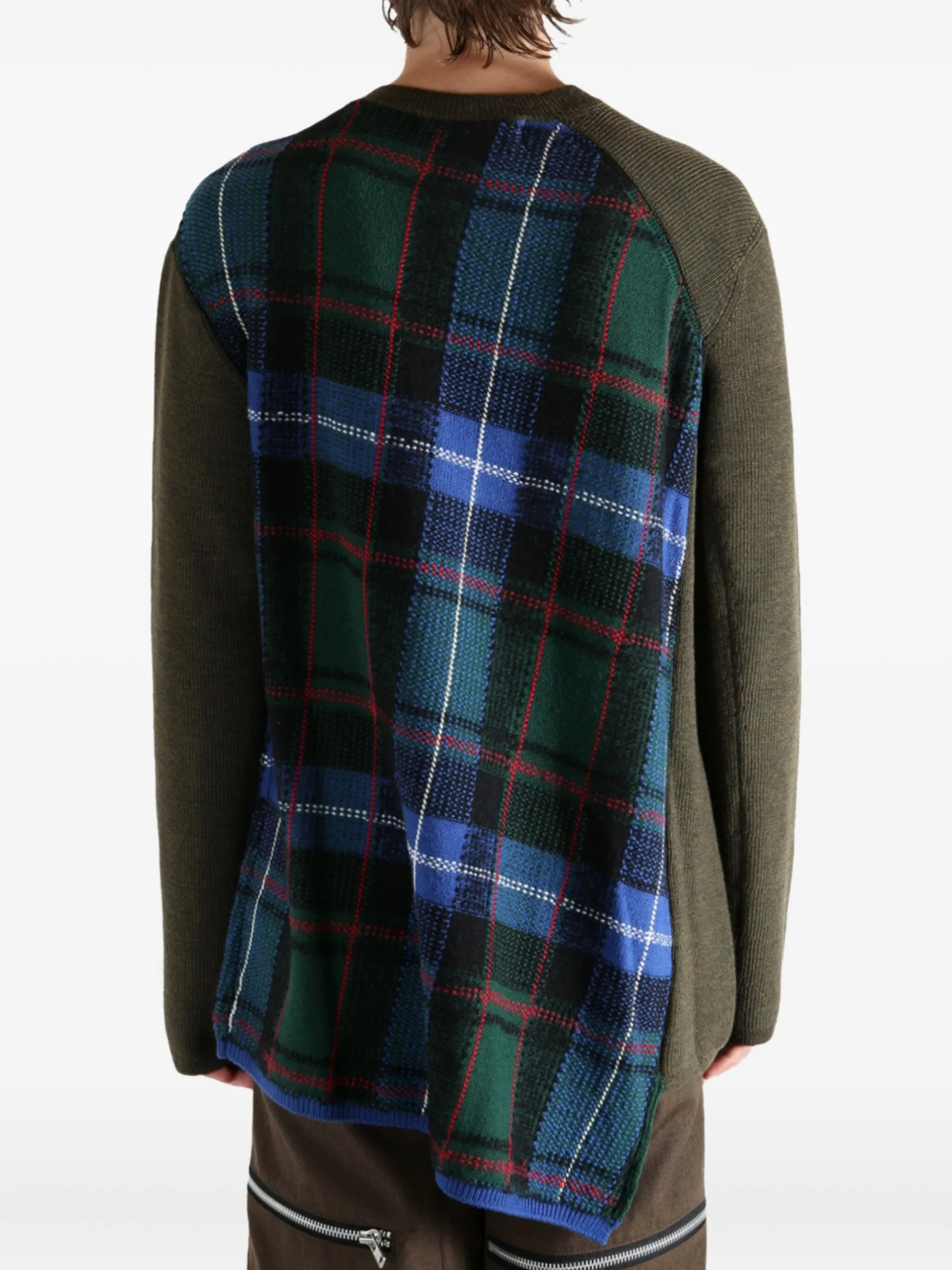 ribbed-paneled wool sweater