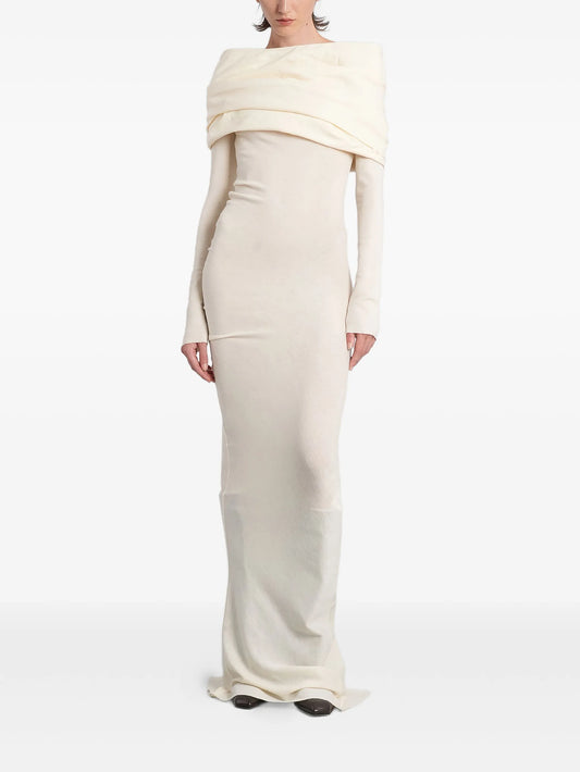 draped cowl-neck maxi dress