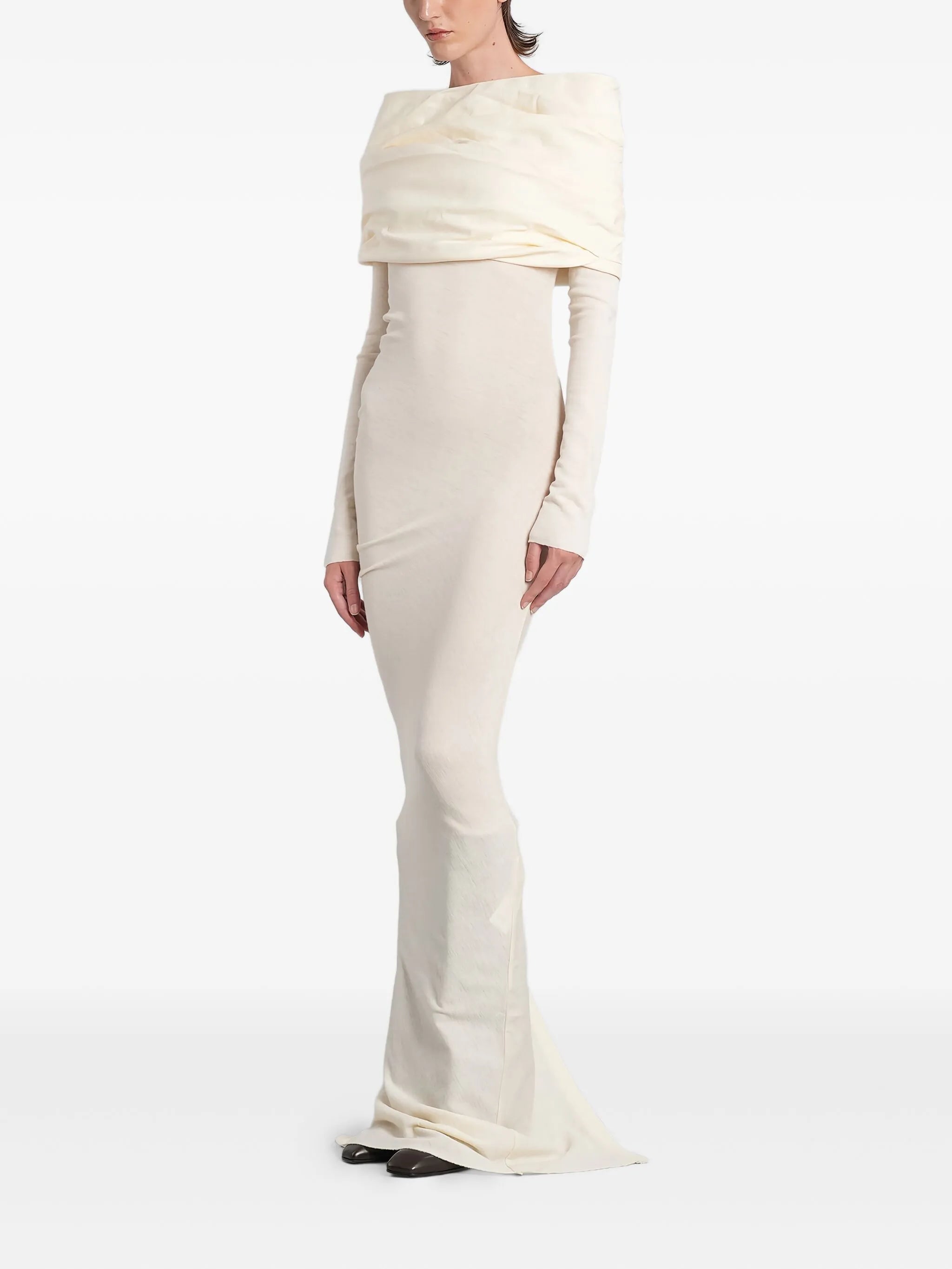 draped cowl-neck maxi dress