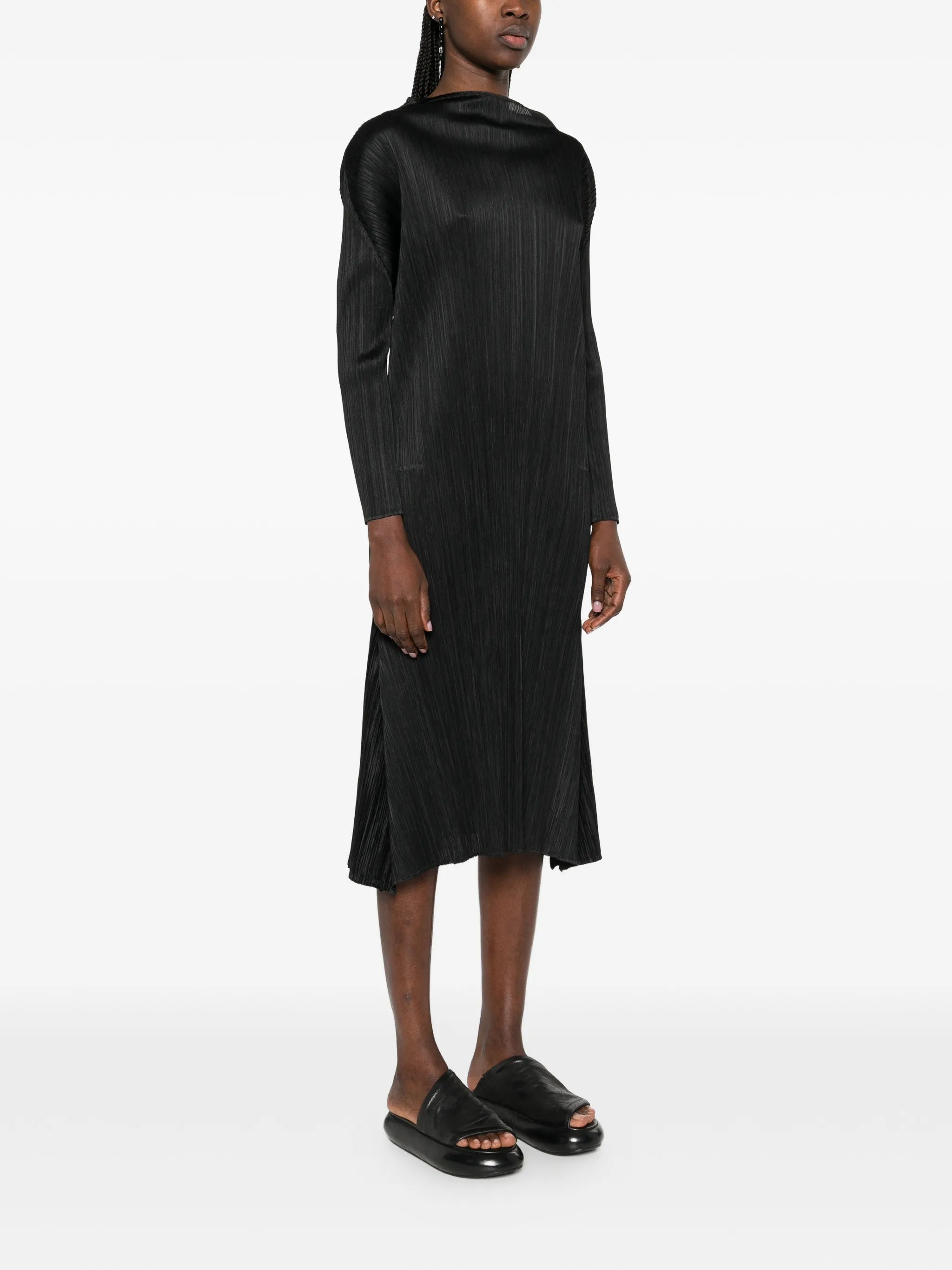 Ole! high-neck A-line midi dress