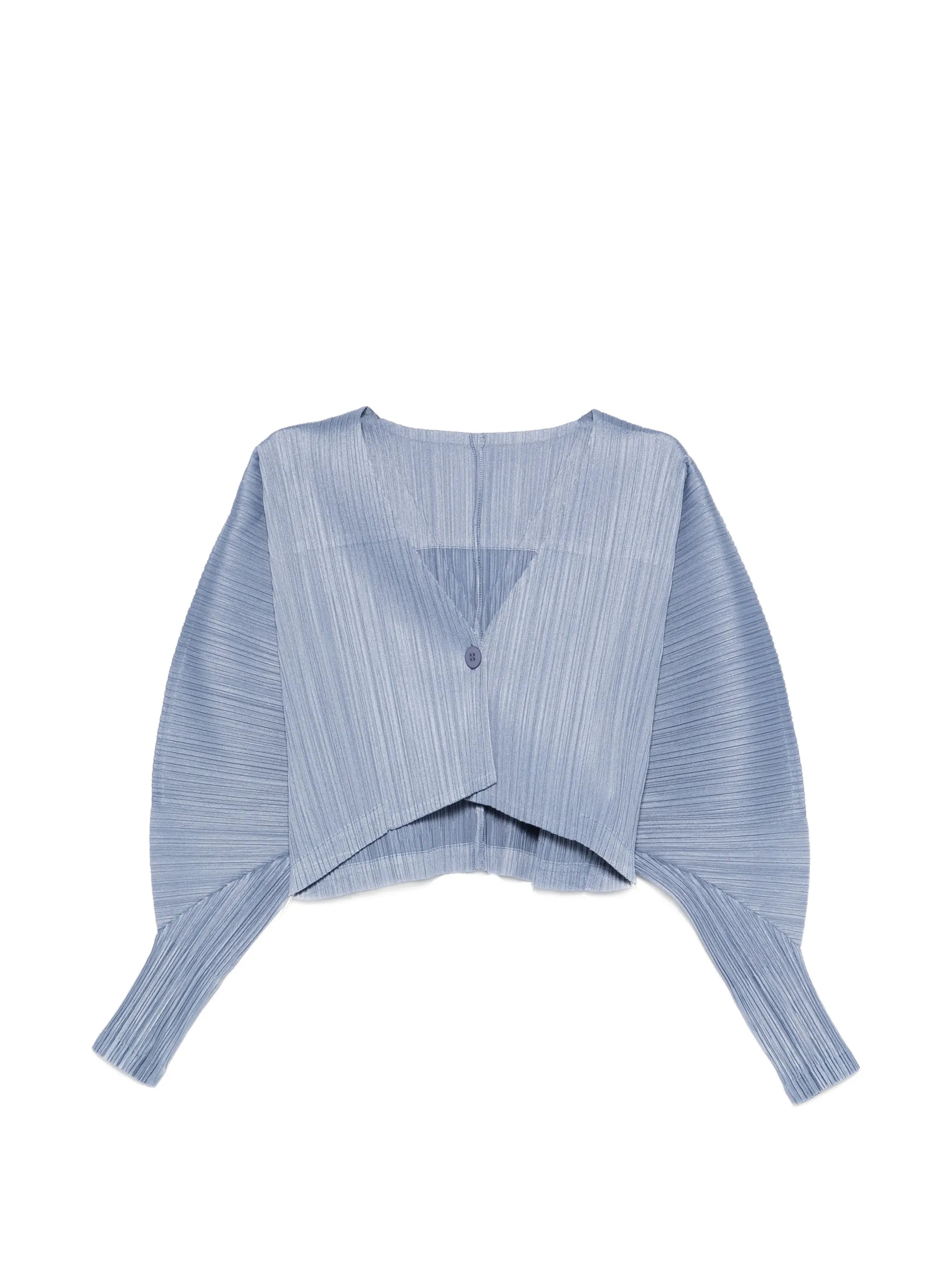 puffy V-neck top