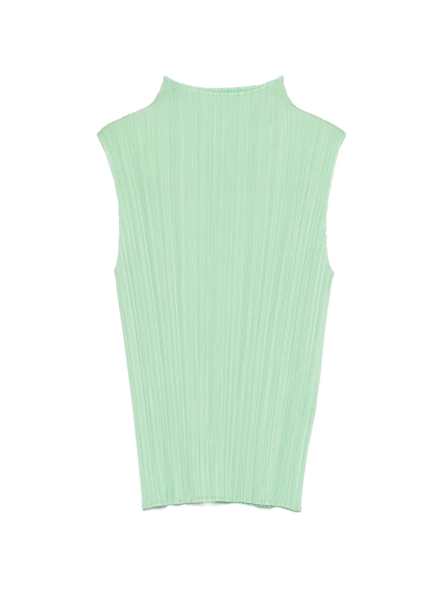 high neck pleated vest