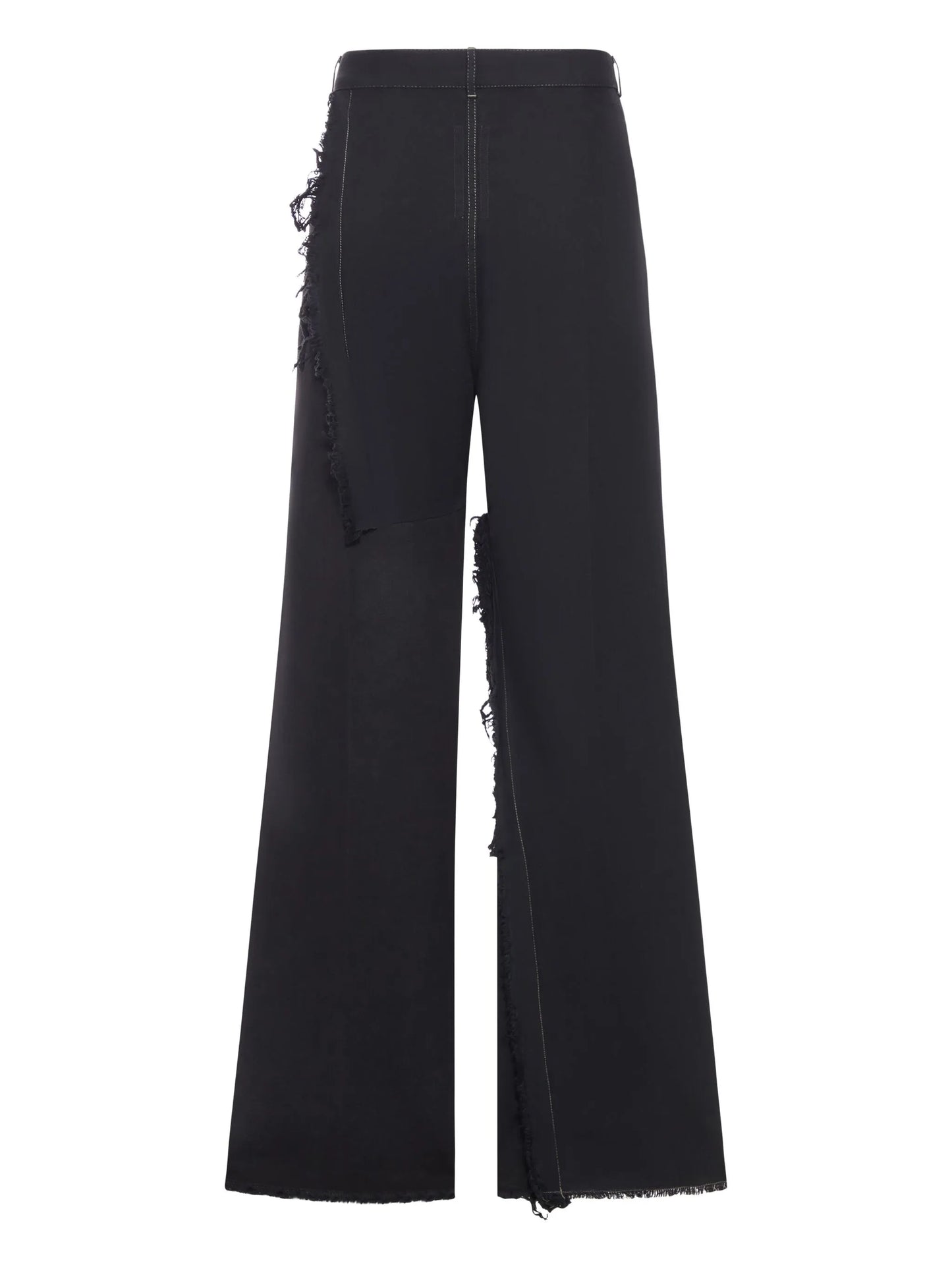 frayed-detail cotton trousers