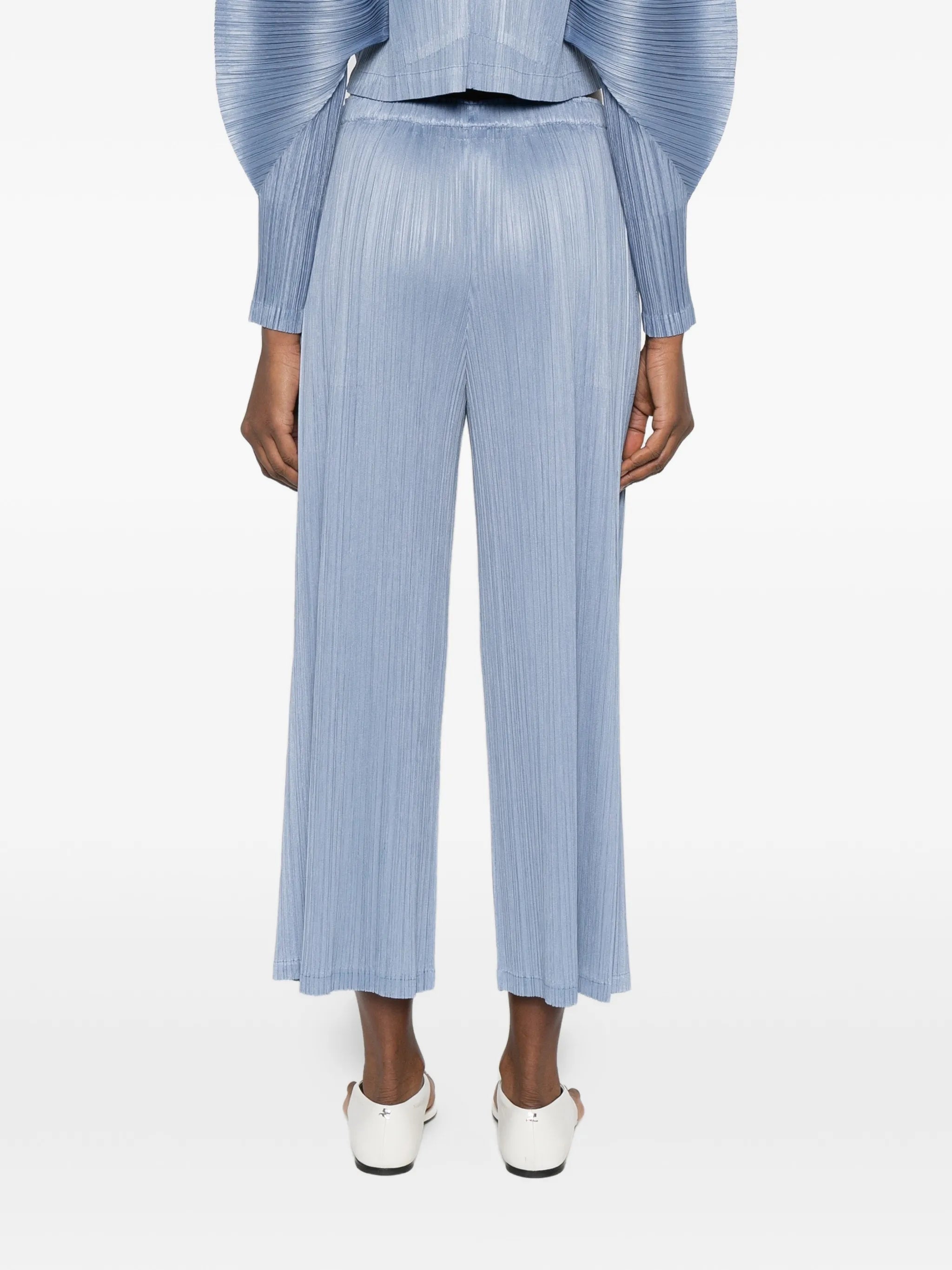 slim leg pleated trousers