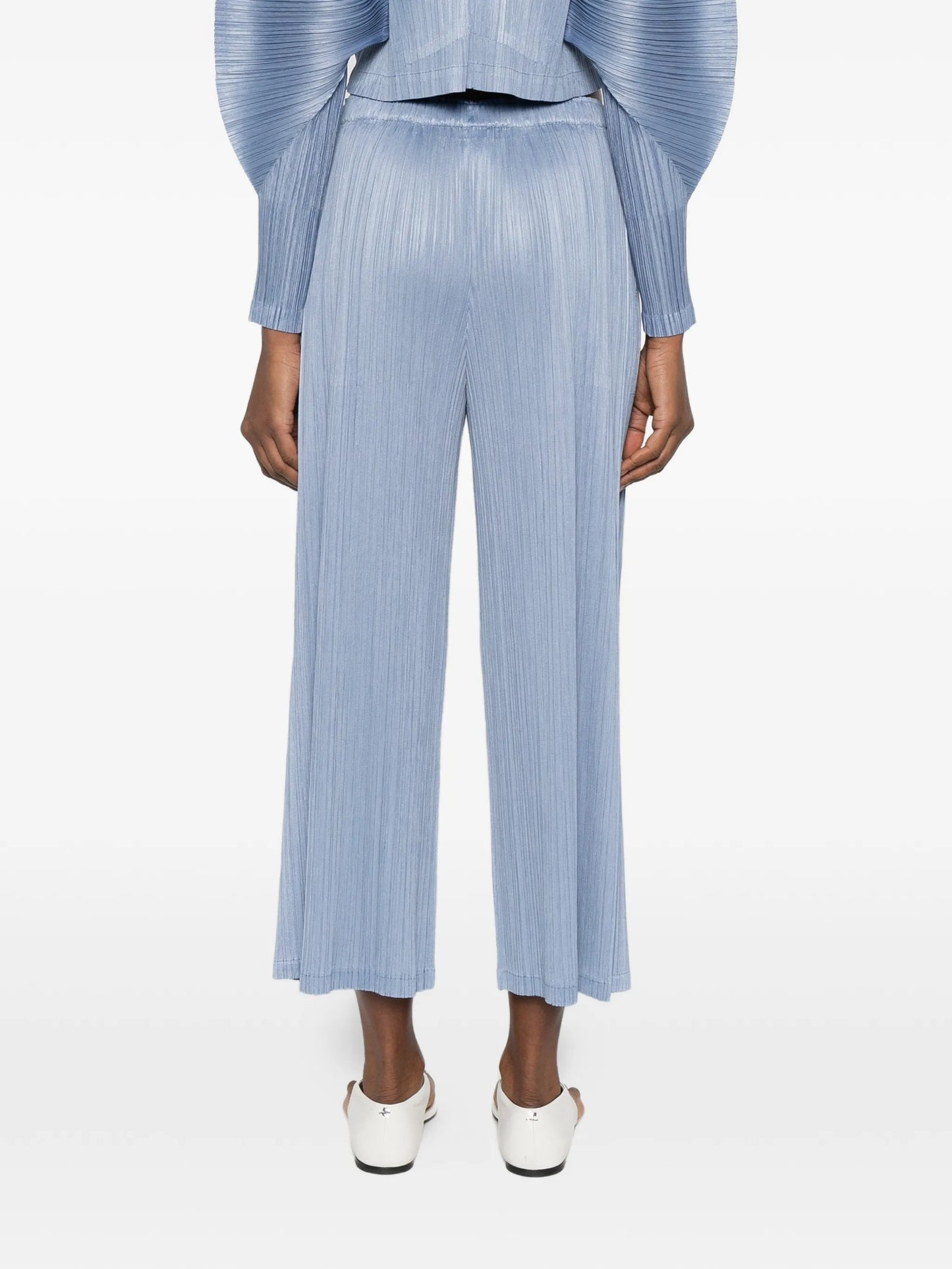 slim leg pleated trousers