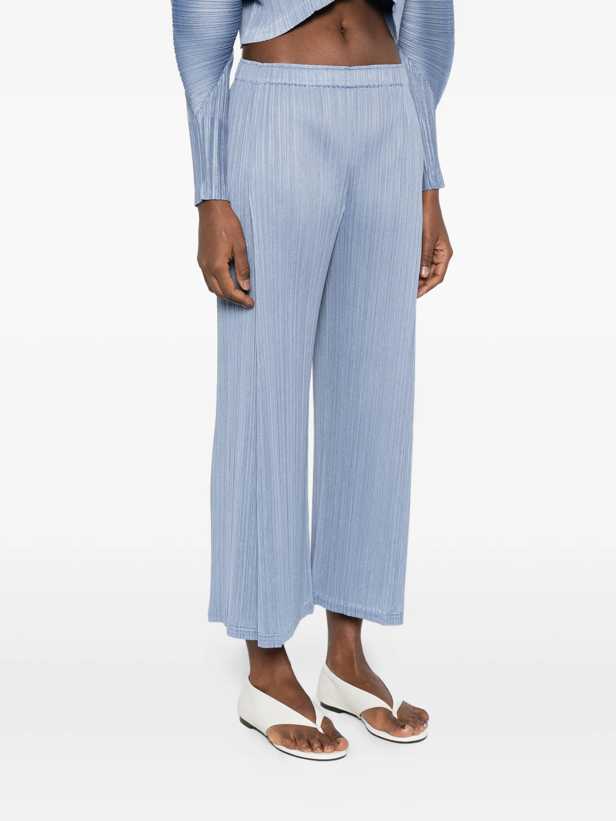 slim leg pleated trousers