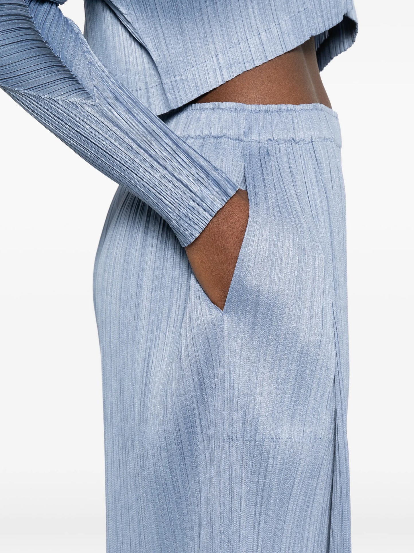 slim leg pleated trousers