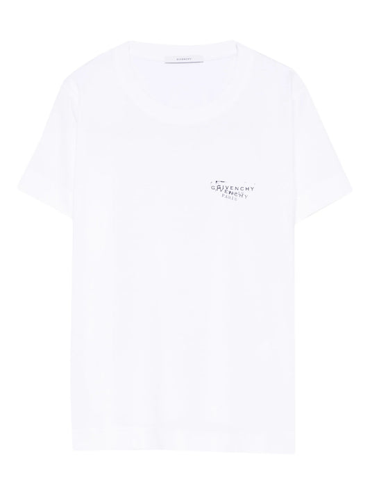 T-shirt in cotton with logo stamp print