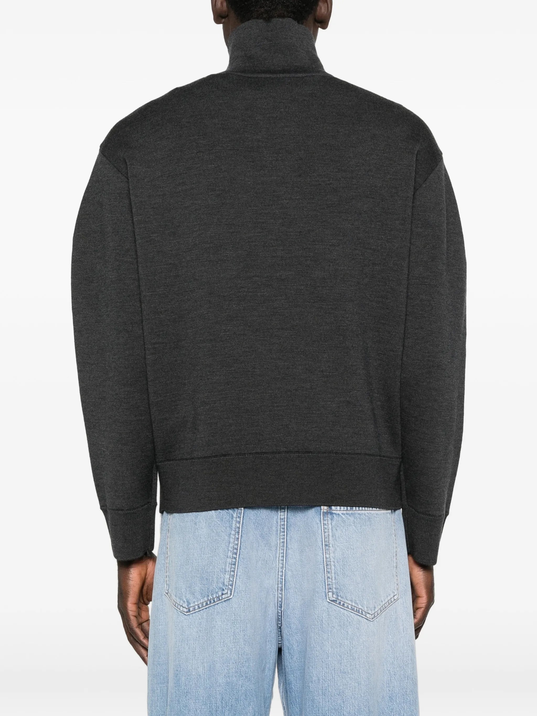 half-zipped logo sweater