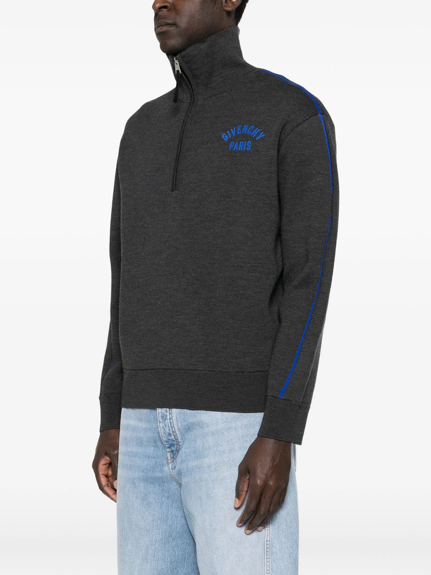 half-zipped logo sweater
