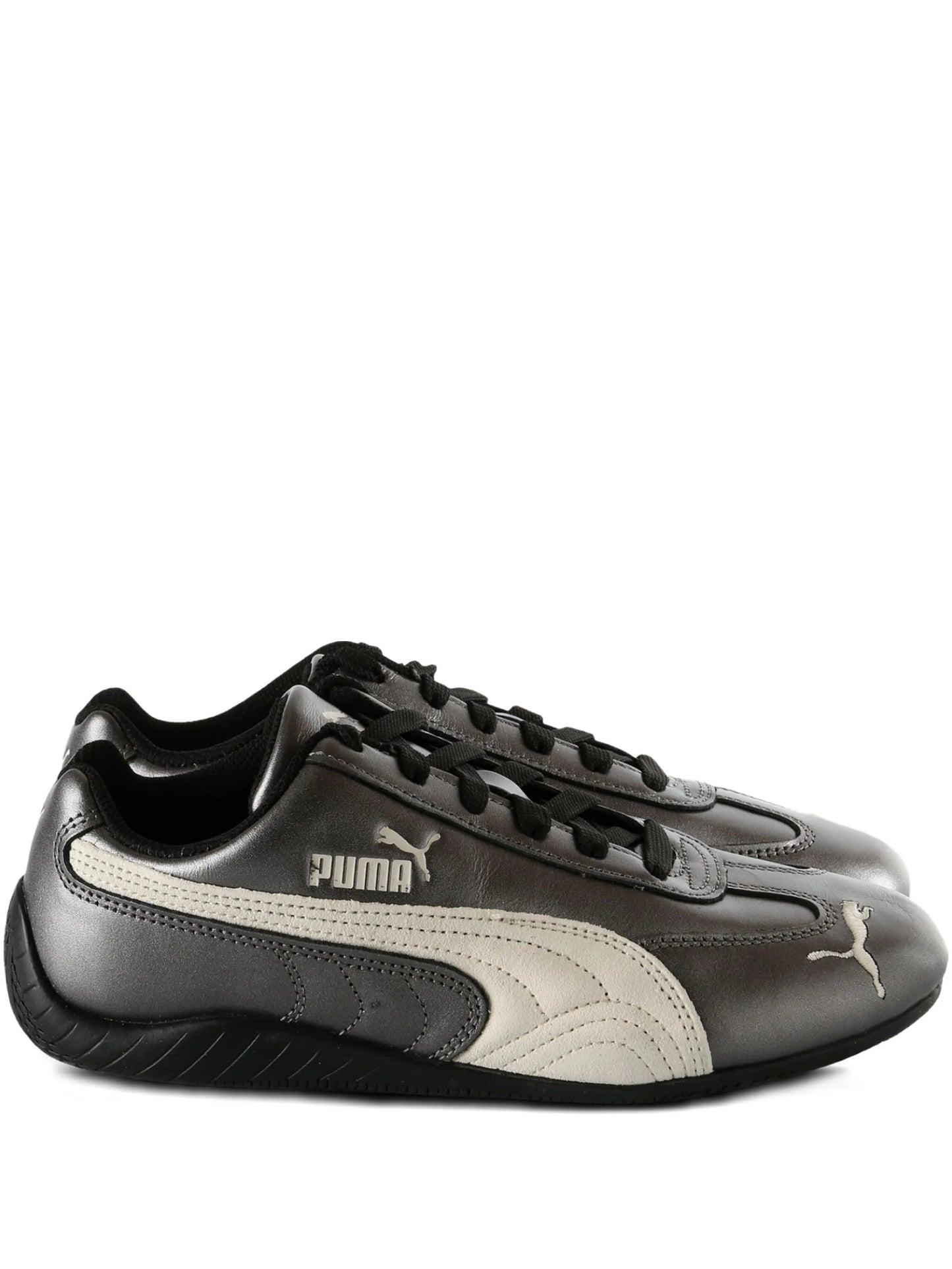 metallic-finish sneakers