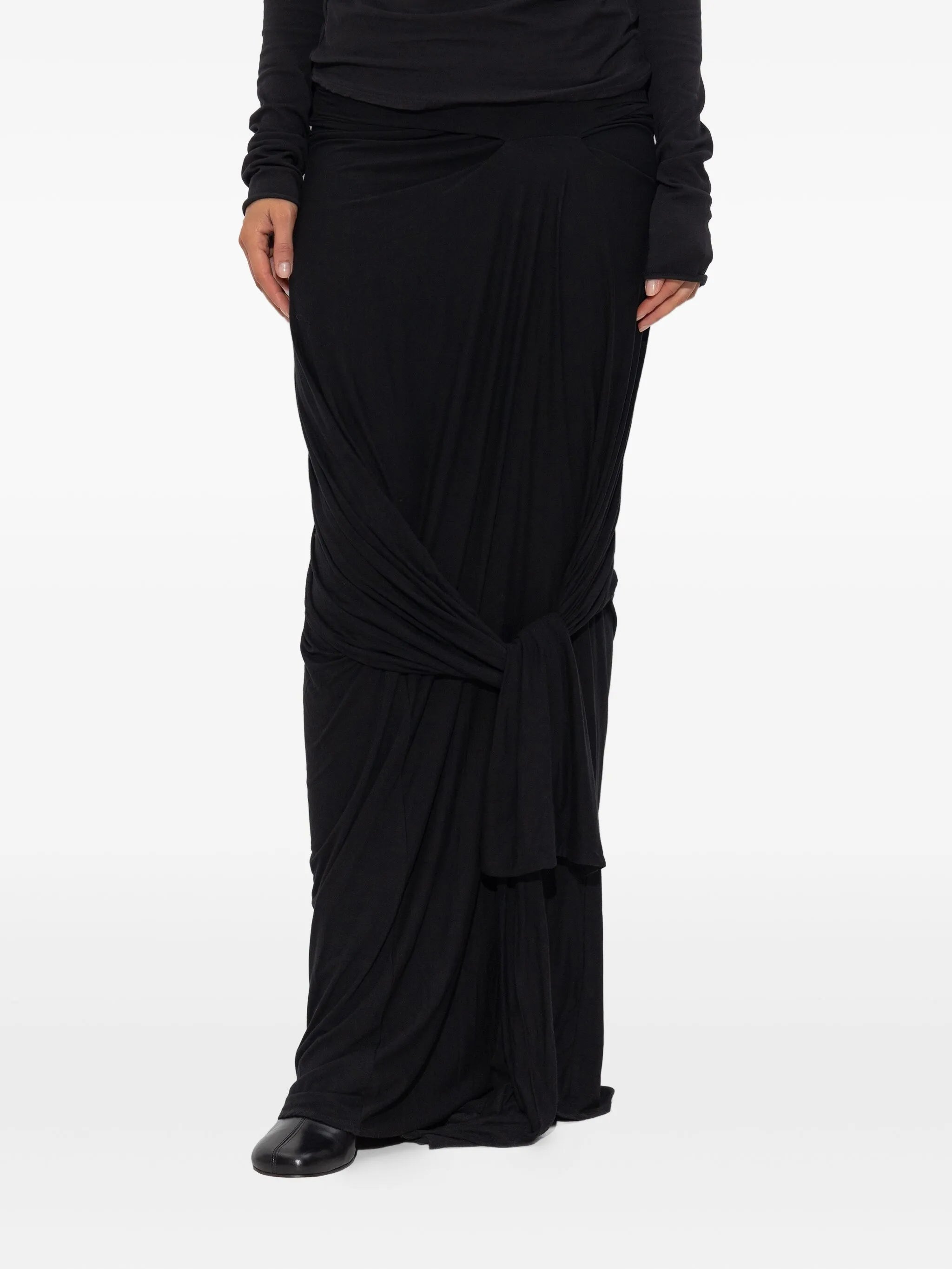 draped knot-detail skirt