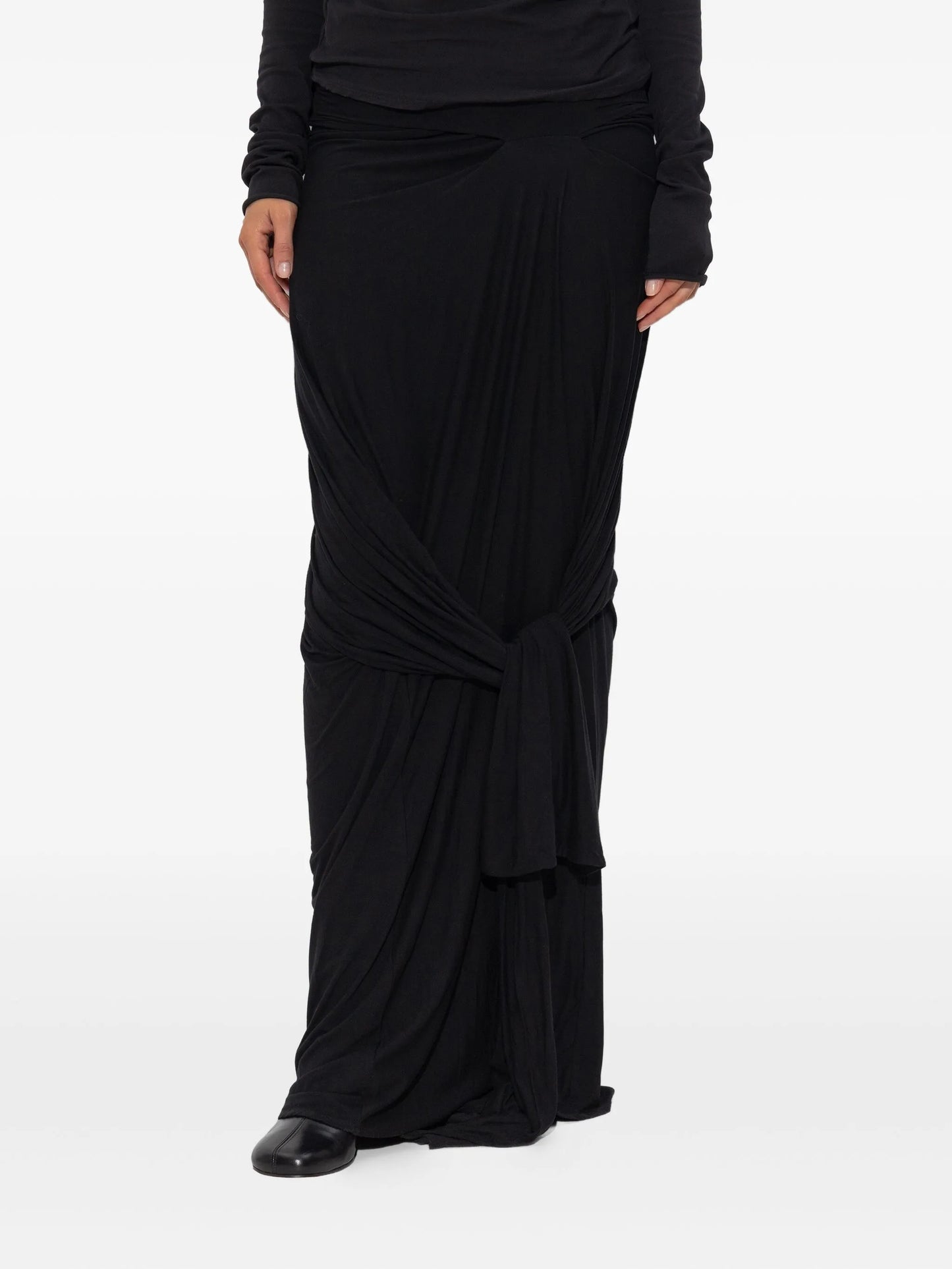 draped knot-detail skirt