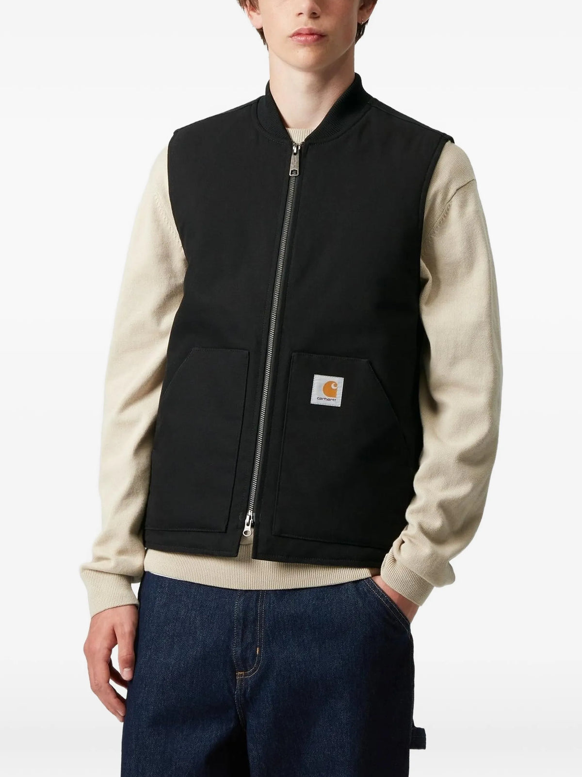 zip-front pouch-pocket gilet
